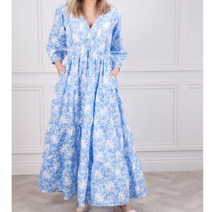 Pink City Prints Maria Dress in Cornflower Iris